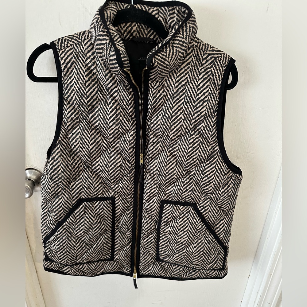 J. Crew Black and White Patterned Vest